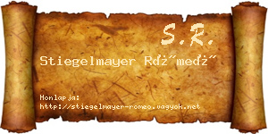 Stiegelmayer Rómeó névjegykártya